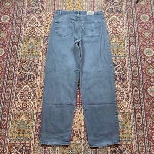 VTG‎ 90s Rare Levis SilverTab Baggy Faded Navy Denim Jeans 36x34 Wide Leg Hole